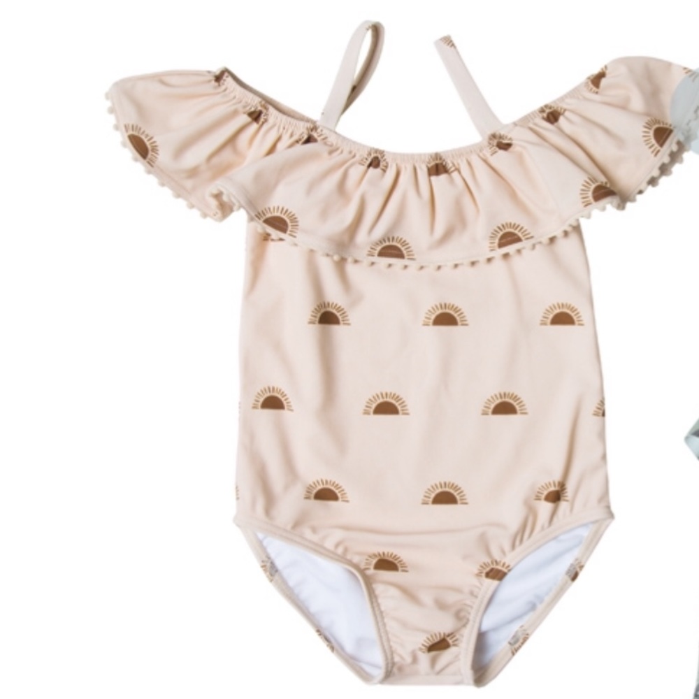 Rylee and Cru Girls One Piece pink swimsuit 2/3 Y